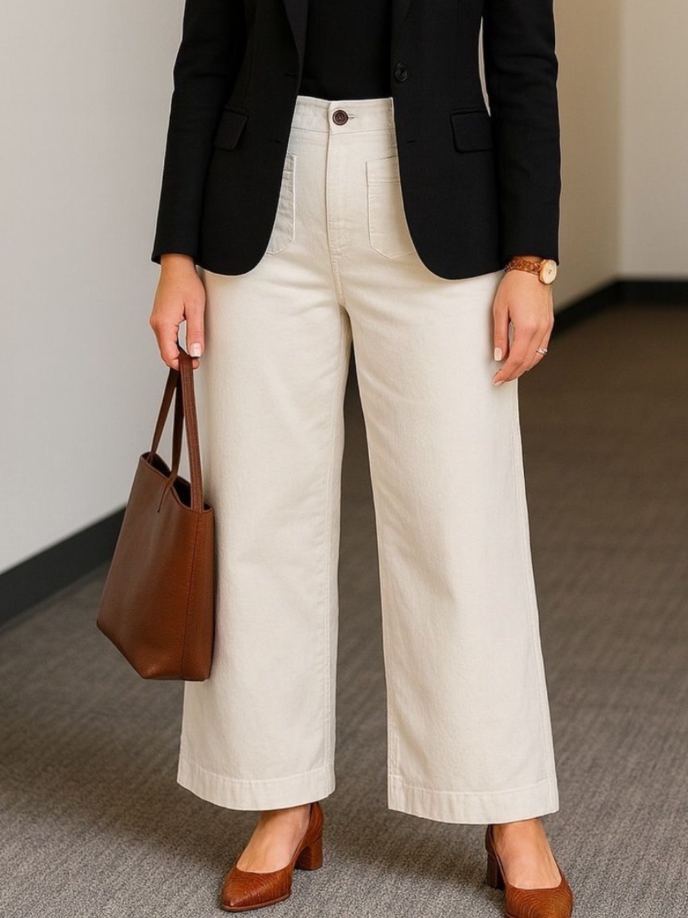 J Crew Fac NWT Petite Lizzie High Rise Patch Pocket Wide Leg Pants Size 27P